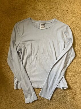 PINK Blue Long Sleeve Top